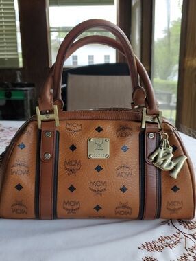 MCM Cognac Visetos Satchel Bag
